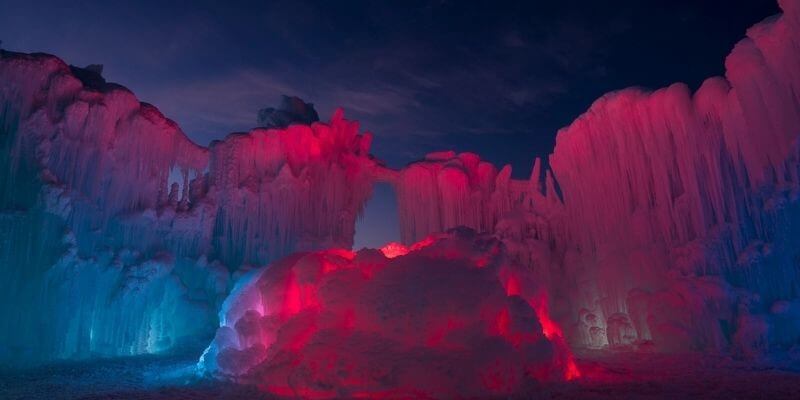 Led lights under the ice