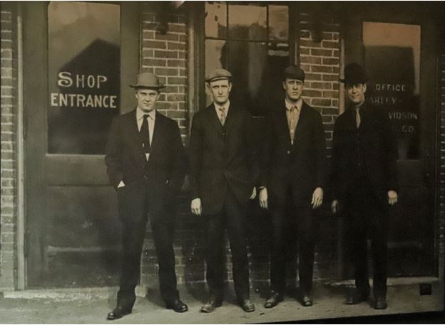 Harley Davidson Founders posing for a picture