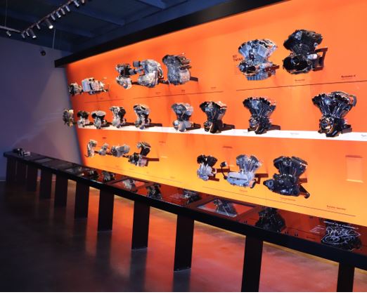 Wall of Harley Davidson engines