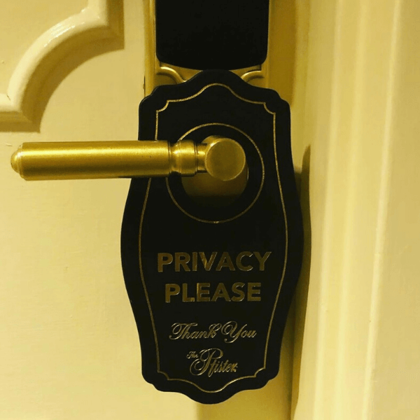 Do Not Disturb sign at the Pfister Hotel