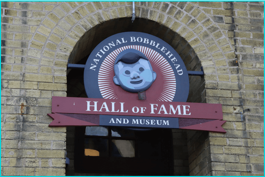 Bobblehead museum sign