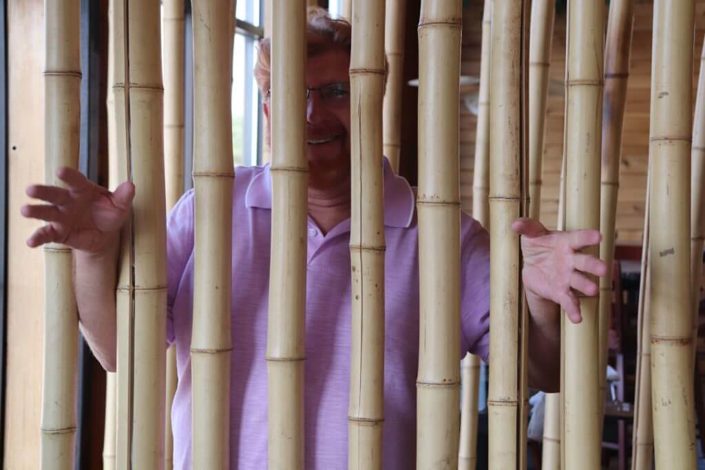 Gary in bamboo jail