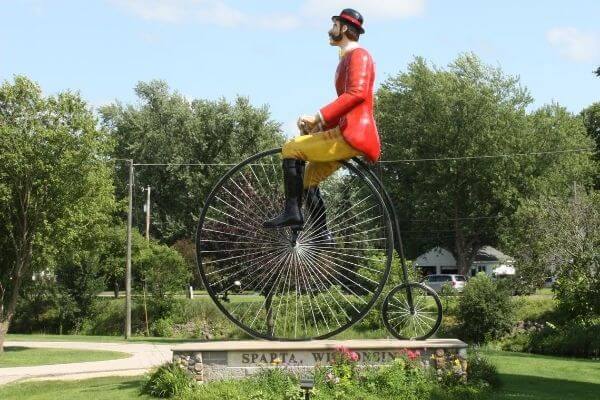 Sparta Bike Museum Man on a thee wheel bike