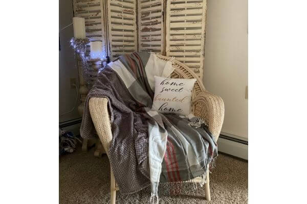 Chair with fall blankets