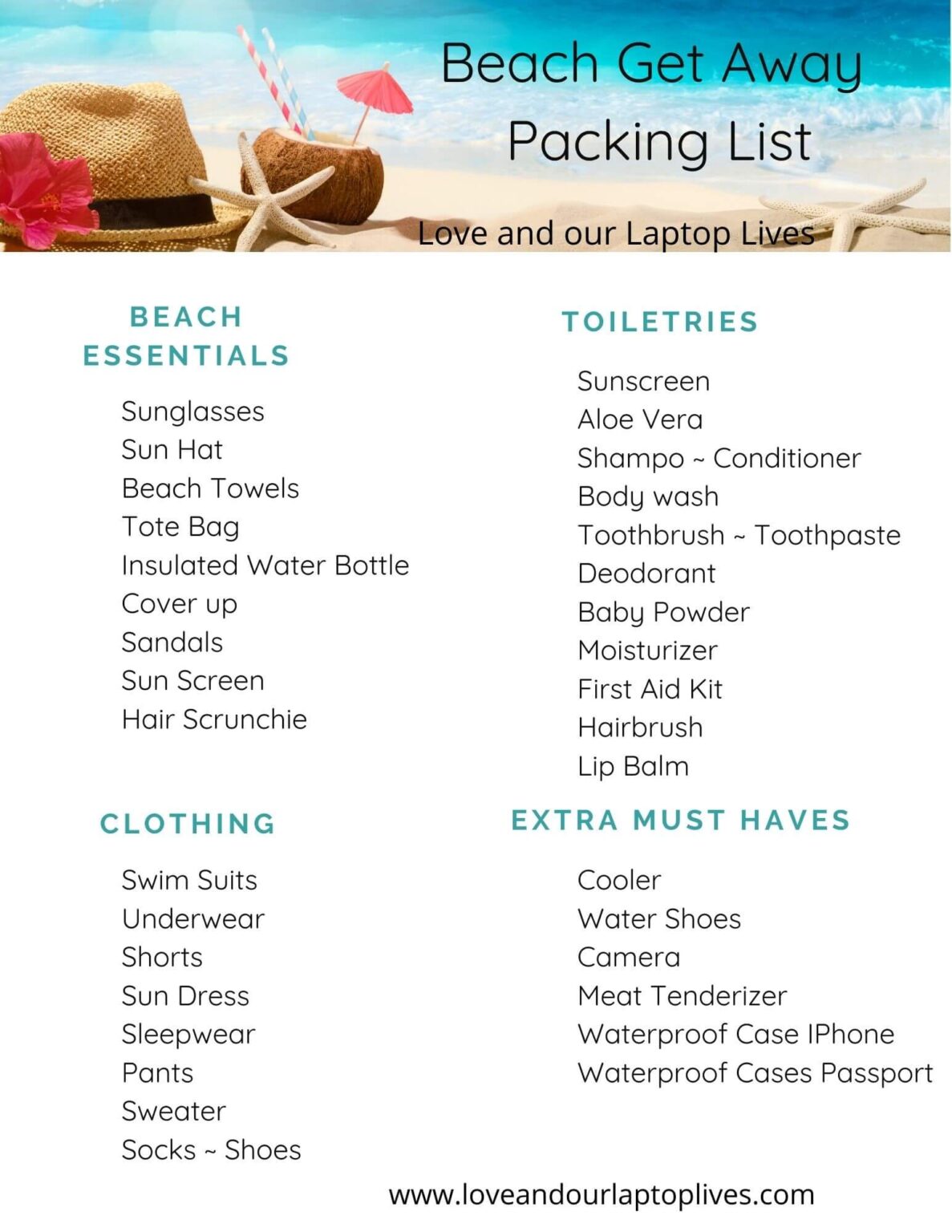 What To Pack For A Beach Vacation Planning Tips And Packing List Love And Our Laptop Lives