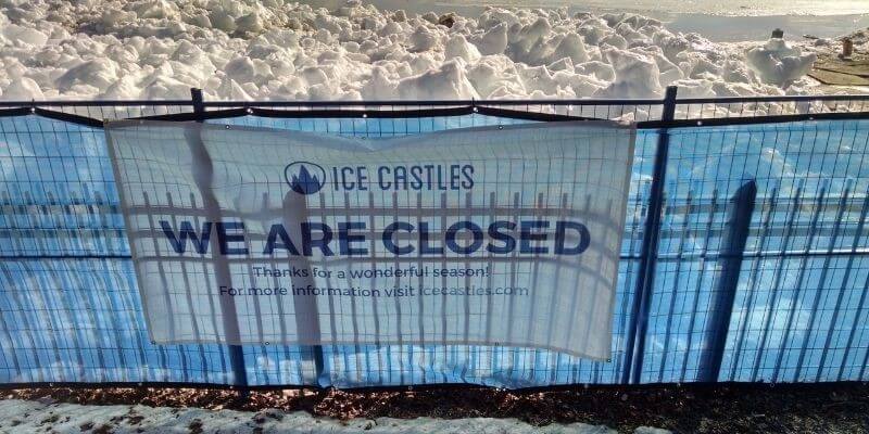 Ice Castle closed sign