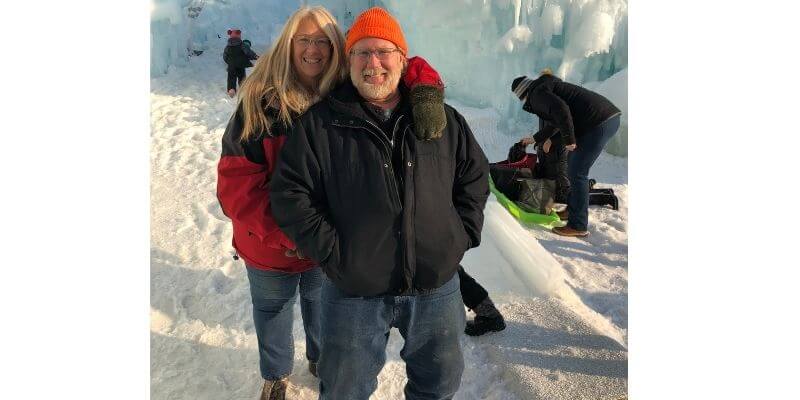 Gary an Michelle at Lake Genova Ice Castle