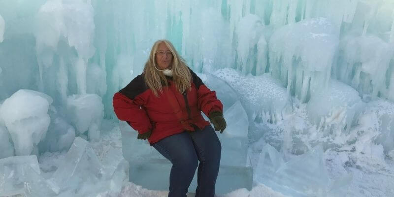 Michelle at the ice castles