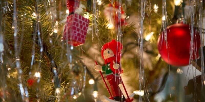 Christmas tradition of hanging old fashioned icicles