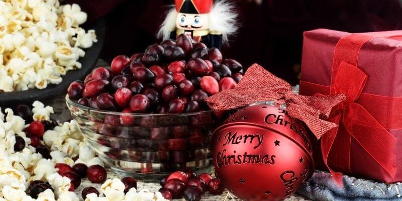 Christmas tradition of popcorn and cranberries