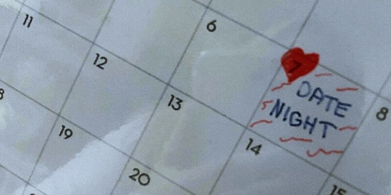 date night circled on the calendar