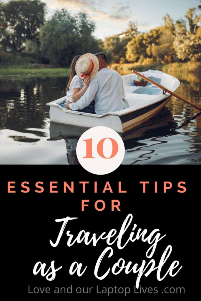 Two people in a boat, traveling as a couple