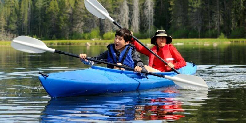 two people kayaking