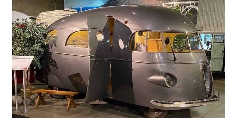 A 1937 Hunt Housecar at the RV Hall of Fame Museum