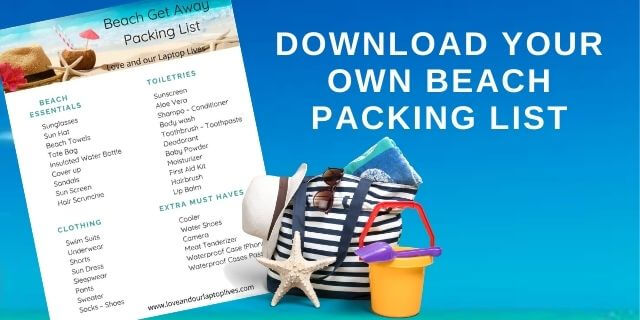 Download your own beach packing list