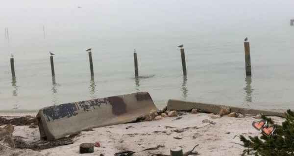 Damage to Anna Maria Island city pier by hurricane Irma