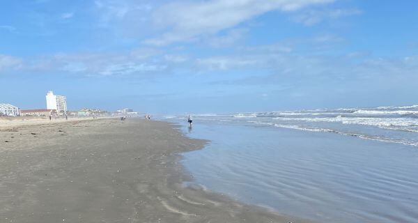 Walking on Galveston Beach