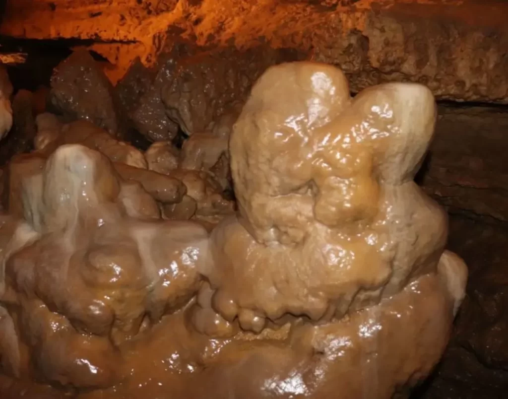 Smooth formations in a cave