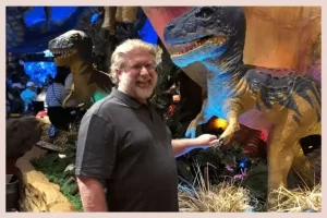 Gary and the dinosaur at Disney