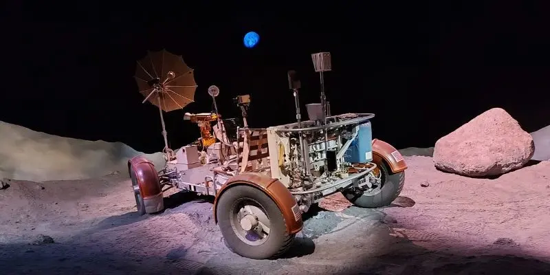 Lunar rover on display at Space Center Houston